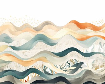 Printable Abstract Lines Modern Art | Aesthetic Decor DIGITAL | Canvas Haven | AA-4