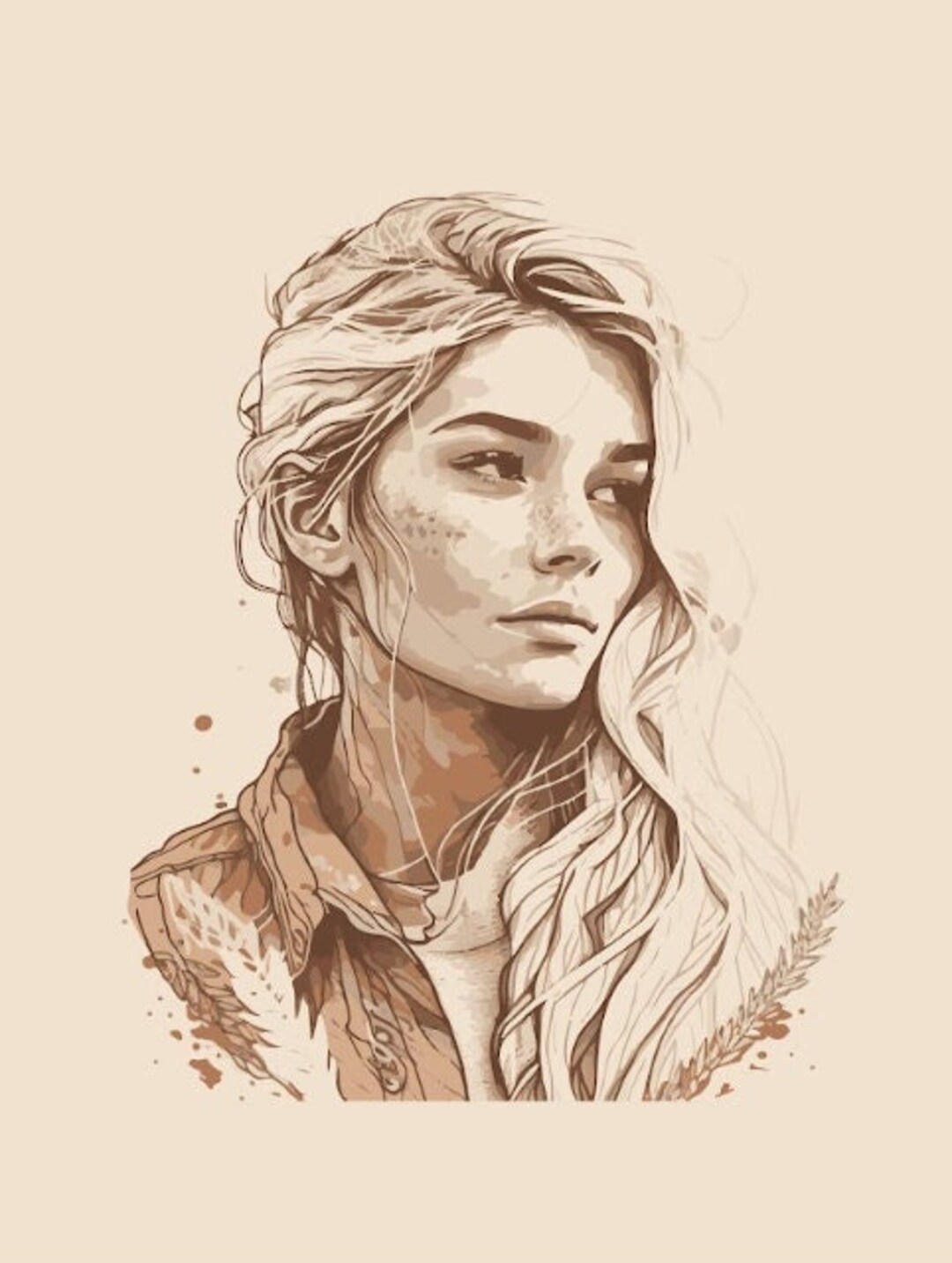 Printable Artistic Character Boho Art | Aesthetic Decor DIGITAL ...