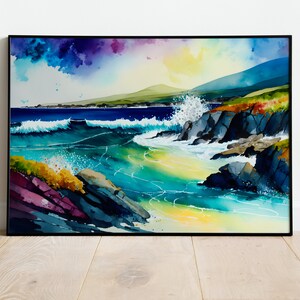 Wild Atlantic Way, Ireland, Abstract Watercolour Print