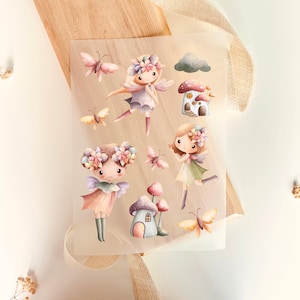 Iron-on transfers: 10 fairy motifs – butterflies and clouds for girls