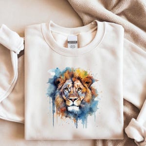 Bügelbild Löwe, zum Aufbügeln, großes buntes Tiermotiv, DIY, Kleidung