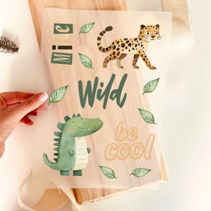 Jungle strijkpatches, 12 ontwerpen: Luipaard, Krokodil, Tekst, Schattig, Strijkmotief, DIY Kinderkleding
