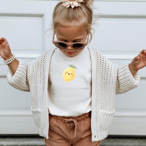 Bügelbild Zitrone Kawaii | Cute Lemon Iron On Transfer | Kinder Shirt DIY | Süßes Frucht Design