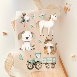 Bügelbilder Bauernhof 10 Motive Pferd Hund Katze Traktor Boho, zum Aufbügeln, Bügelmotiv, DIY Kinderkleidung