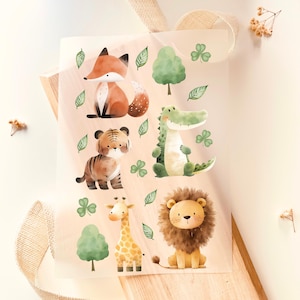 Bügelbilder Tiere 19 Motive Löwe Giraffe Tiger Fuchs Krokodil Boho, zum Aufbügeln, Bügelmotiv, DIY Kinderkleidung