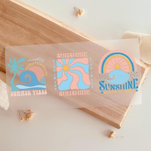 3 Bügelbilder Sommerliche Motive zum Aufbügeln Schriftzug Patches bunt Sprüche Eternity