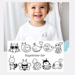10 Bügelbilder Tiere zum aufbügeln Bügelfolie Patches Wal Bügelbild Biene Kinder Bügelbilder Eternity