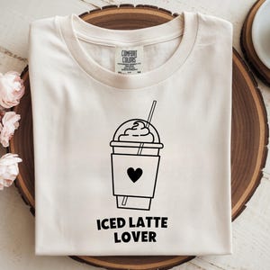Bügelbild Iced Latte Lover | Kaffee Aufbügelbild | T-Shirt Iron On Transfer | Coffee Lover Geschenk