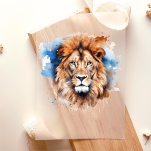 Bügelbild Löwe, zum Aufbügeln, Patches, Aufnäher, großes Tiermotiv, bunt