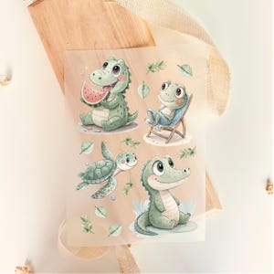 Iron-on Animal Patches – Dinosaur, Frog and Turtle for Children's Clothing DIY Set