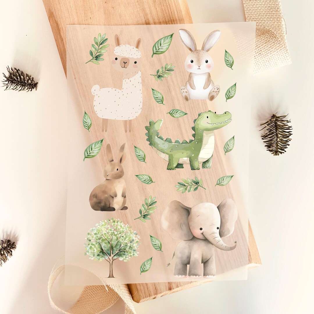 Iron-on Transfer Set With 23 Designs, Animals for Children, Crocodile ...