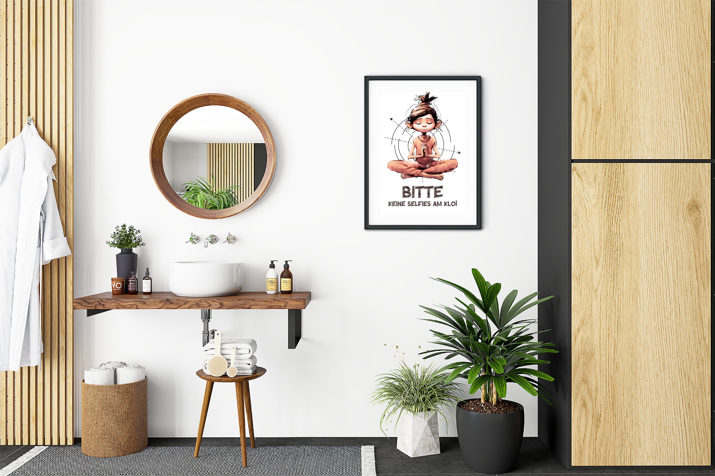 Toilette Deko Poster "SELFIES" lustiger WC Spruch Wandbild