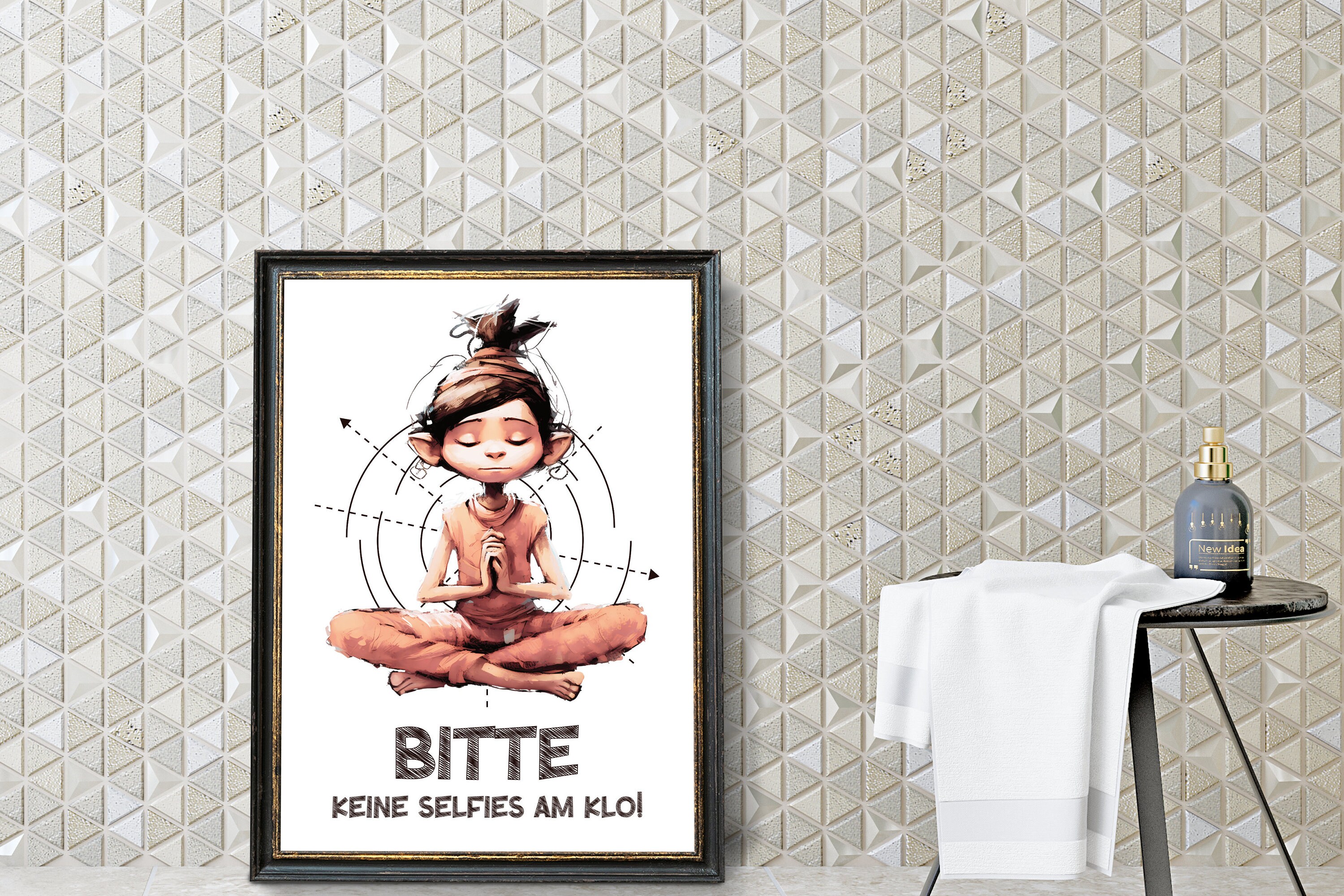 Toilette Deko Poster "SELFIES" lustiger WC Spruch Wandbild