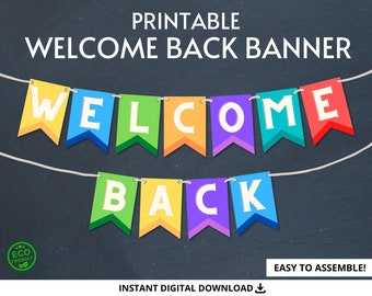 Welcome Back Banner, Printable Welcome Back Banner, Printable Banner