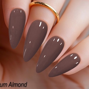 Rich Chocolate Brown Press On Nails, Durable Glossy False Nails, Easy Application, Stylish Nail Art Set for Women