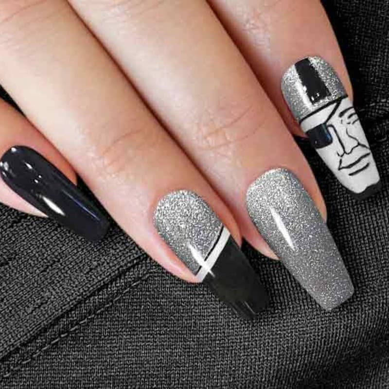 Nail Stickers For Manicure Dallas Cowboys Football Nail Art Decals &ndash; 13 Different Designs, 3D Style, 2025 Collection Sports Theme Nail Art Designs