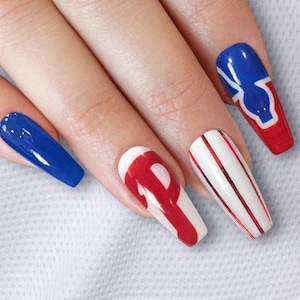 Press on Nails Philadelphia Phillies MLB Baseball Fake Nails Sports Team Fan Nail Art Set