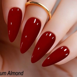 Elegant Bordeaux Red Press on Nails – Rich Color, Salon Look at Home