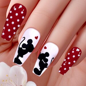 Minnie & Mickey Kissing Press On Nails - Cartoon Love
