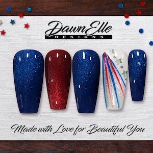 Stars and Stripes Press On Nails – Patriotic Red White Blue USA Nails for July 4th & Summer Vibes