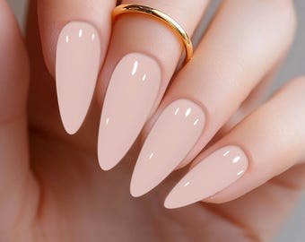 Sand Beige Press-On Nails: Custom Manicure Set