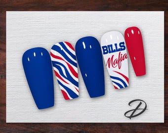 Bills Mafia Football Press-On Nails| Custom Game Day Fan Manicure