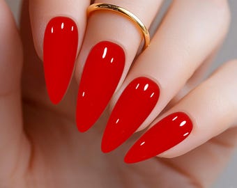 Candy Apple Red Press On Nails | Glossy or Matte Manicure