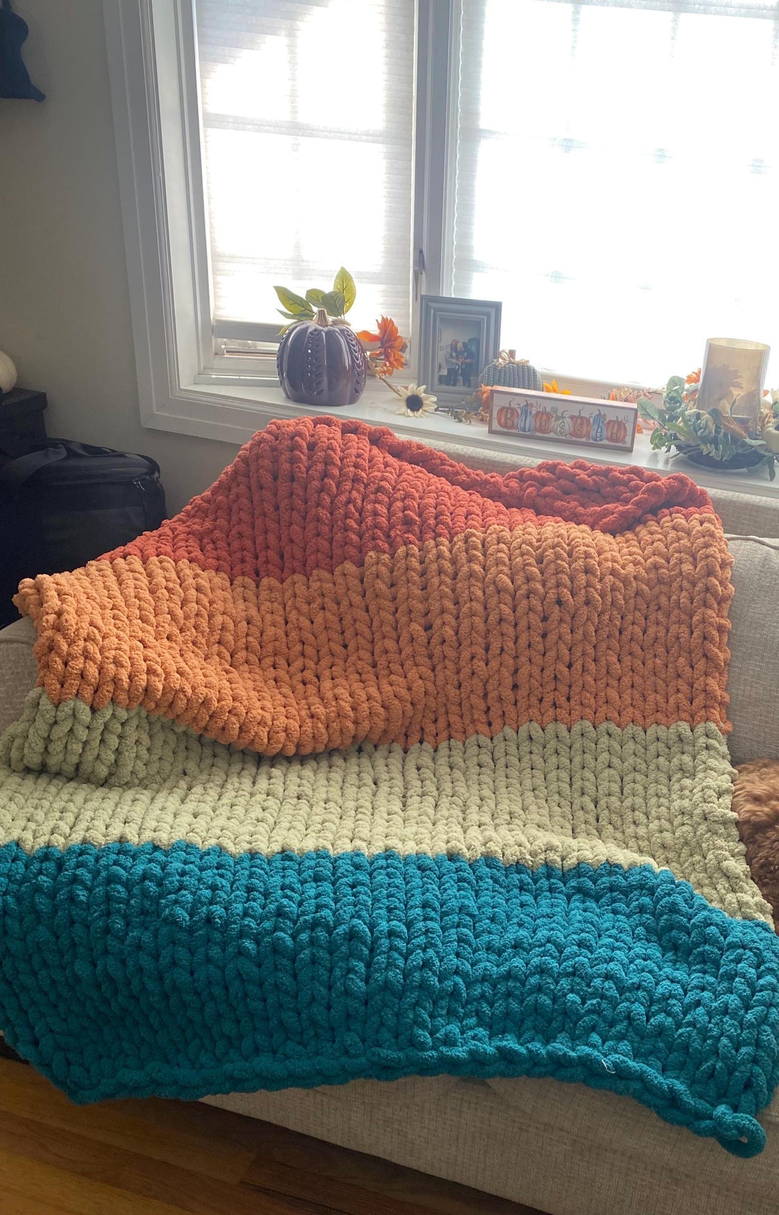 Fall / Charlie Brown Themed Chunky Throw Blanket - Etsy
