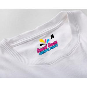 Custom DTF Heat Transfer Neck Labels: Editable Clothing Tags
