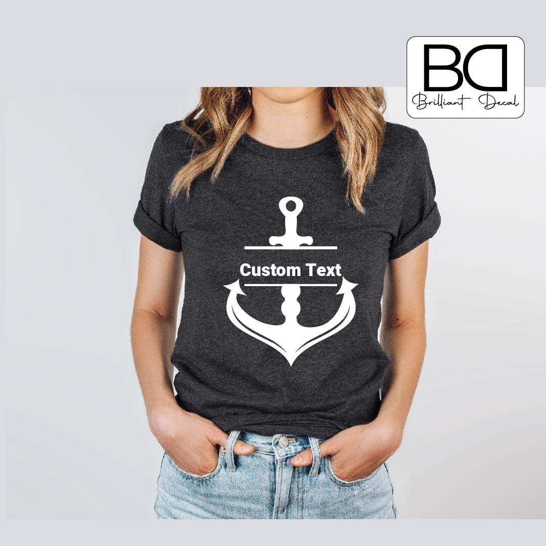 Perssonalized Anchor Name Iron on Decal, Custom Iron on Anchor Decals, Nautical Iron on Decals