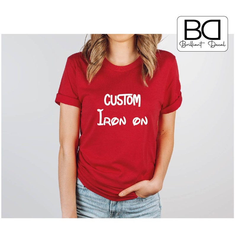 Custom Iron on Decal Heat Transfer Decal Custom Text Iron on Etsy