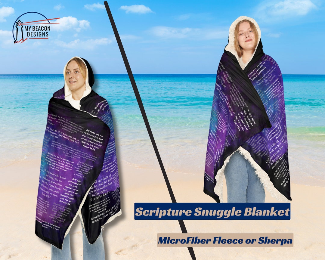 Inspiring Christian Snuggle Throw Blanket With Hood Scripture Comfort ...