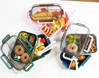 BPA-vrije bentobox: Ideale lunchbox voor kinderen en volwassenen, met snackbox, snackbox en snackbox