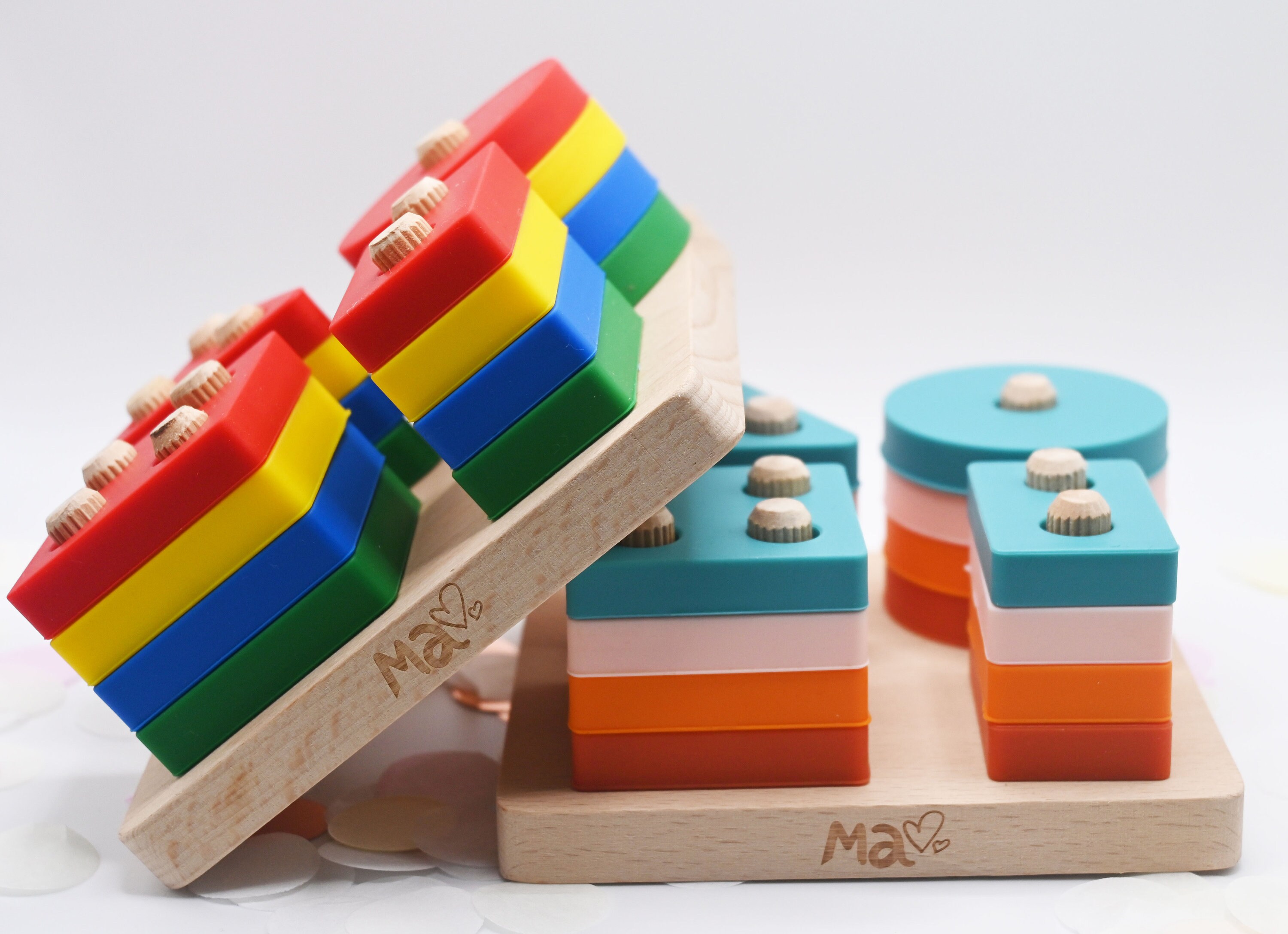 Montessori Spielzeug Ab 1 Jahr – Holz-Sortierspiel Mit Bunten Stäben Für Feinmotorik & Farbenlernen