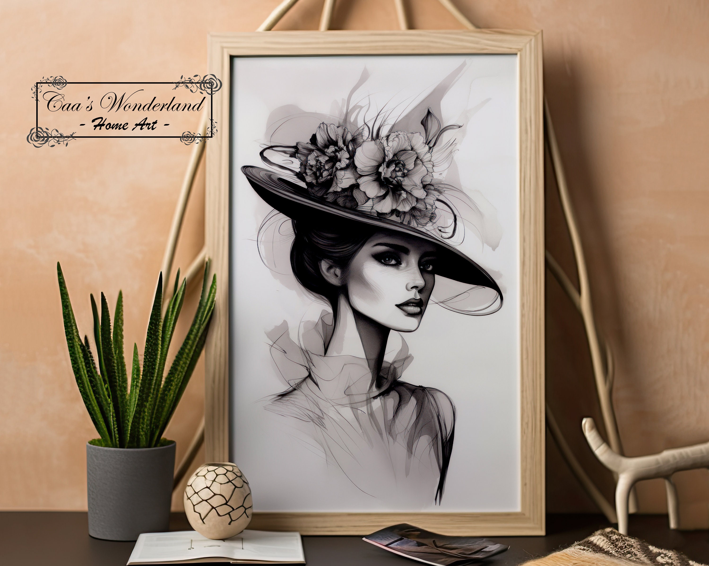 Elegant Fashion Sketch Digital Download, Designer Watercolor Ink ...