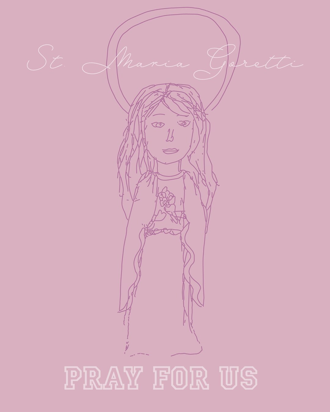 8x10 Catholic Digital Art Print Featruing St. Maria Goretti for Girl's ...