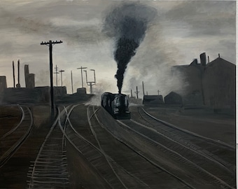 Oil Painting “Train Yard”