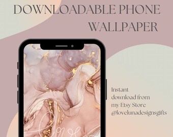 Aesthetic Cute Pink 'Love' Watercolour Phone Wallpaper | iPhone & Android