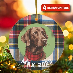 Personalisierte Hundegeschenk Weihnachten Ornament, Labrador Retriever, Hundeliebhaber Geschenk, neuer Welpe, Andenken Ornament, {Schwarz, Gelb, Chocolate Lab}