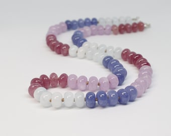 Berry Mixed Gemstone Hand Knotted Beaded Necklace