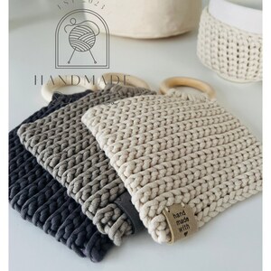 Handmade Crochet Coaster: Modern Farmhouse Cotton Potholder