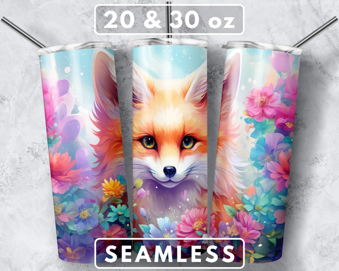 Fox Tumbler Wrap PNG 20 Oz 30 Oz Skinny Straight Tapered Tumbler ...