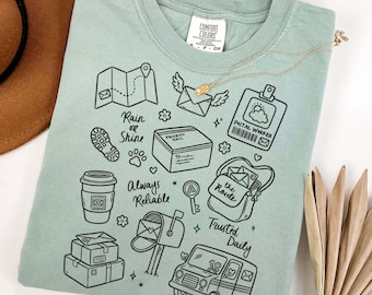 Postal Worker Doodles PNG, Doodle Art Design, Mail Carrier PNG, Transparent Background, Digital Download - Hand Drawn by Color Nook Studio