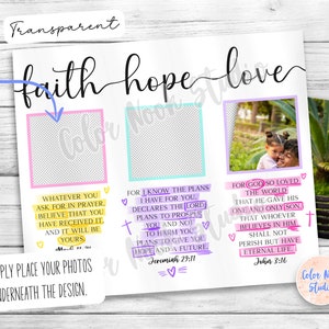 Christian 20 oz Tumbler Wrap Design Add Your Photos Faith Hope Love Highlighted Bible Verses God PNG Seamless Sublimation Digital Download image 2