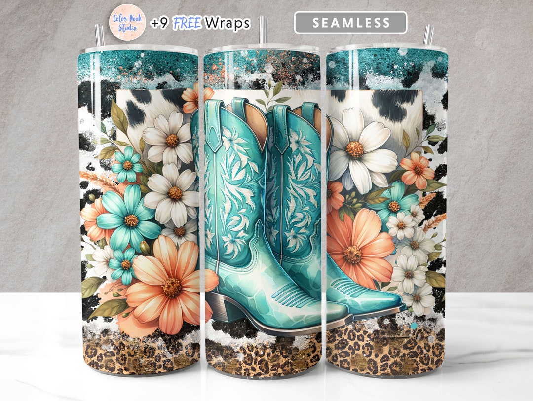 Cowgirl Boots Tumbler Wrap PNG Western Country Girl 20 Oz Tumbler ...