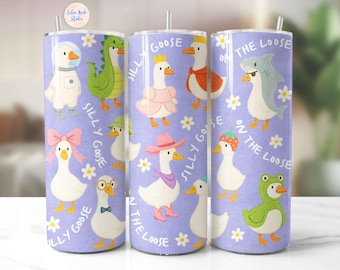 Funny Goose Tumbler Wrap PNG, Cute, Seamless, Sublimation, 20 oz Tumbler Design, Digital Download
