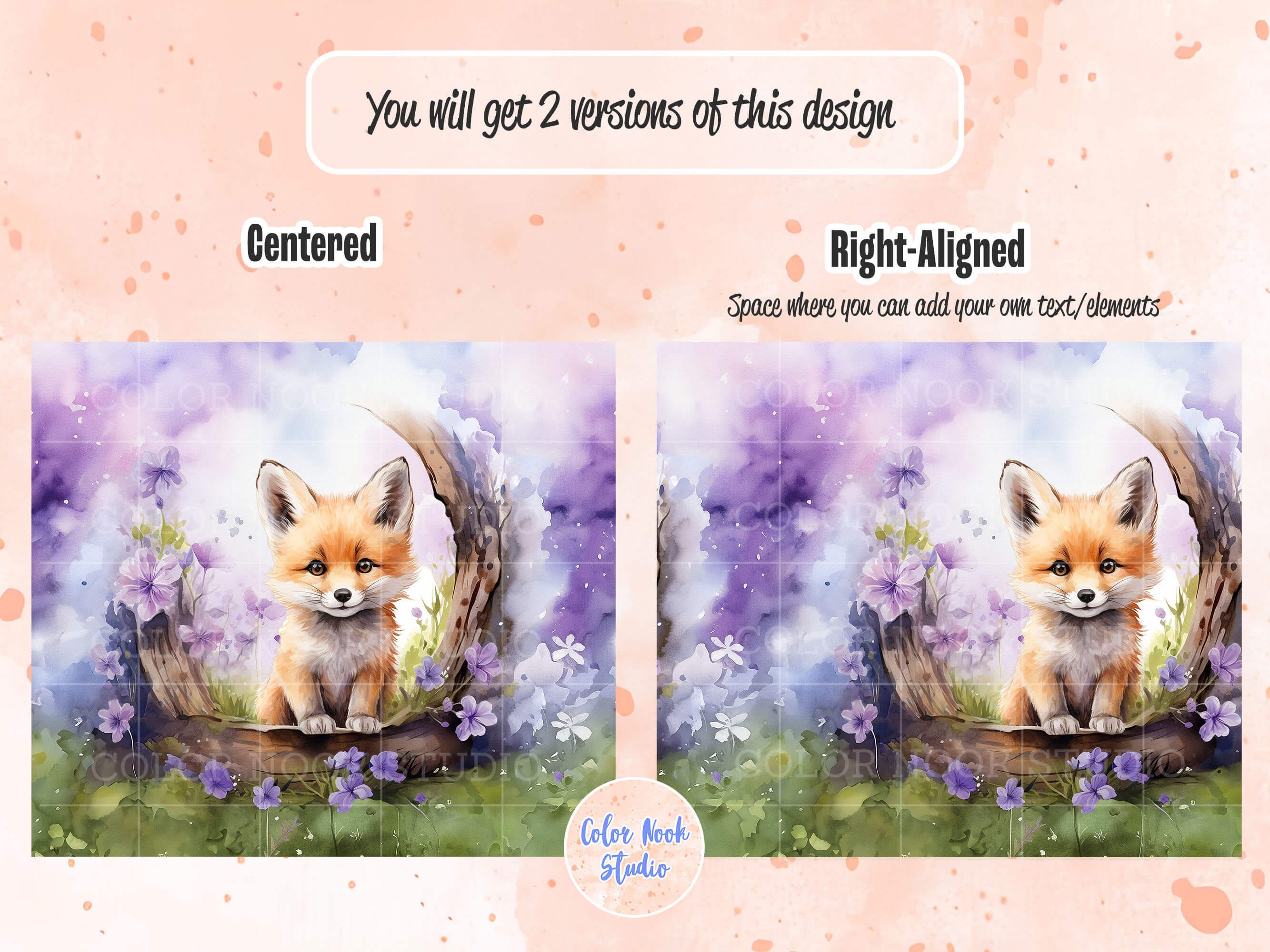 Fox 20 Oz Tumbler Wrap Add Your Name Personalised PNG Seamless ...