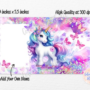 Unicorn Kids 12 Oz Flip Top Tumbler Wrap Butterfly Kids Water Bottle ...