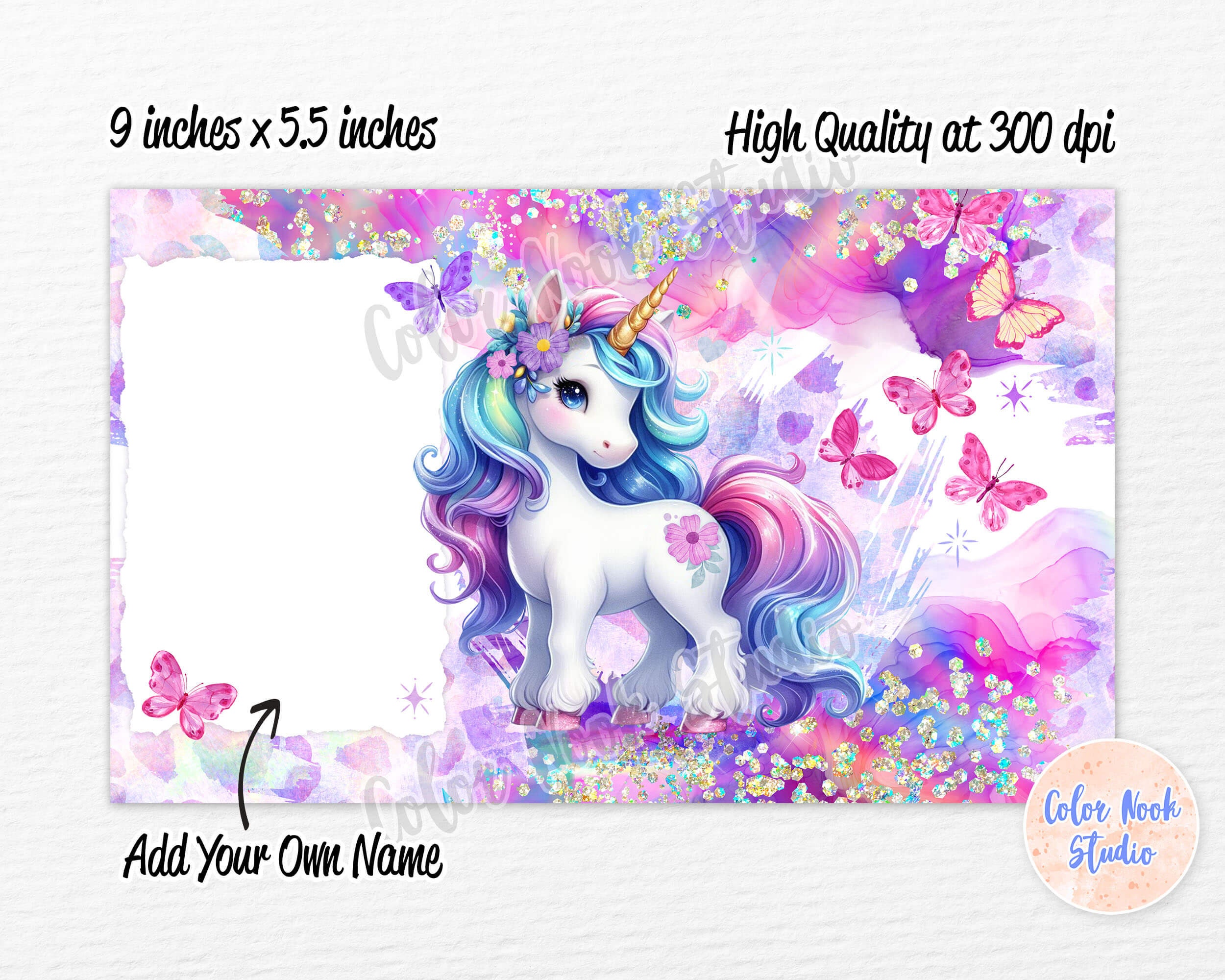 Unicorn Kids 12 Oz Flip Top Tumbler Wrap Butterfly Kids Water Bottle ...