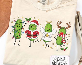 Kerst augurk png, vrolijke karakter doodle png, schattige lachende augurken, kerstsublimatie ontwerp, grappige augurk png-bestand
